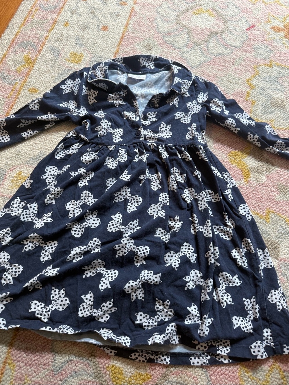 Rachel Riley navy bow dress